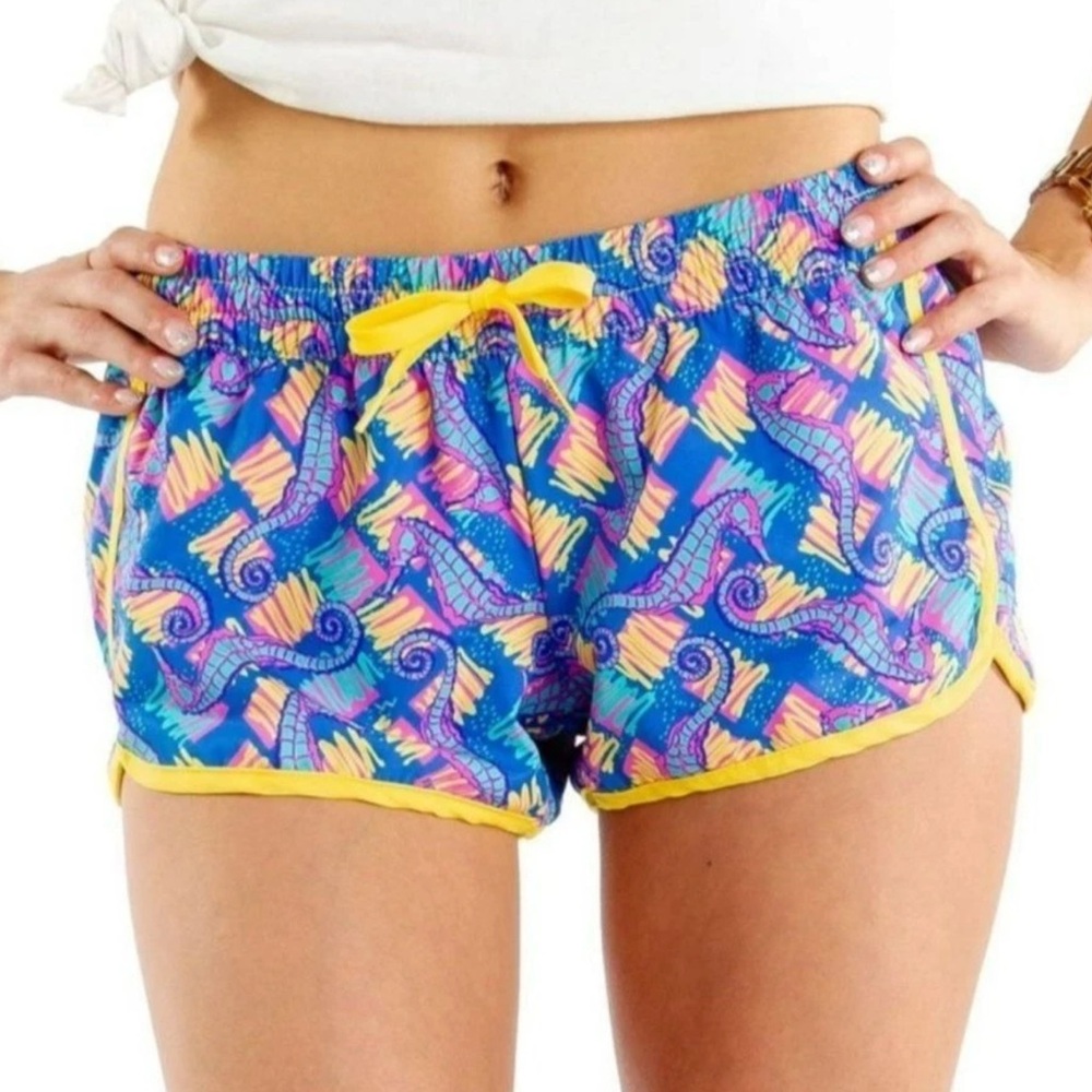 TIPSY ELVES Women’s Seahorse Shorts Sz L Multicolor Running NWT